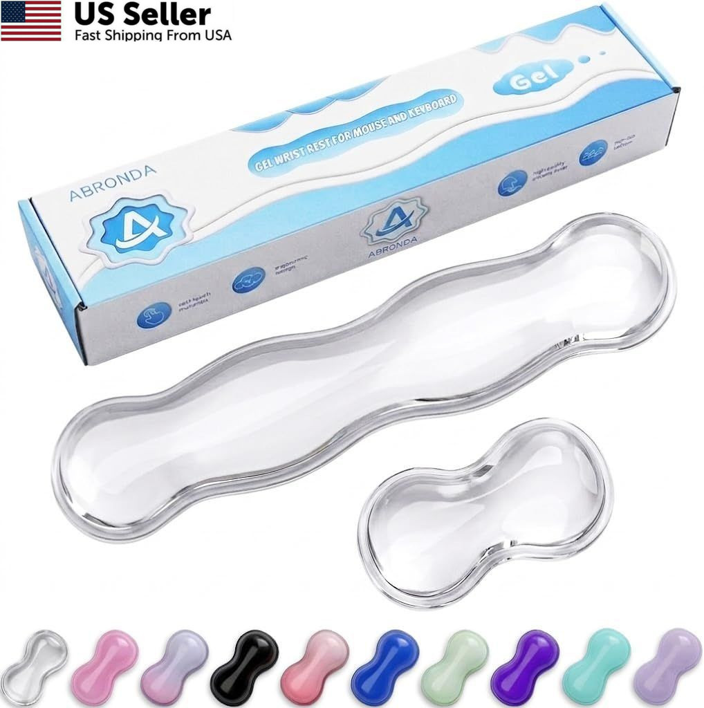 ABRONDA Gel Wrist Rest for Keyboard and Mouse, Transparent