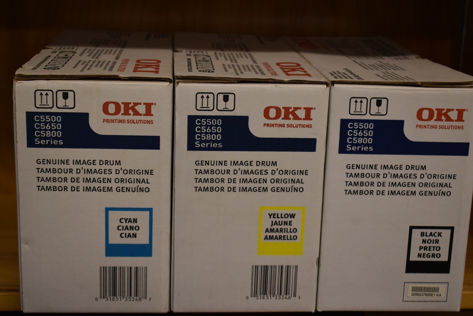 OKI Printing Solutions C5500/C5650/C5800 Image Drum Lot, Cyan, Yellow, Black.