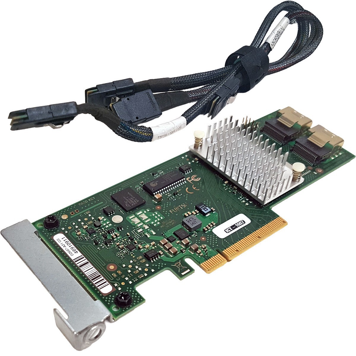 Fujitsu D2607-A21 GS1 Dual-Port 6Gb PCIe x8 SAS RAID Controller LP +2x SAS Cable
