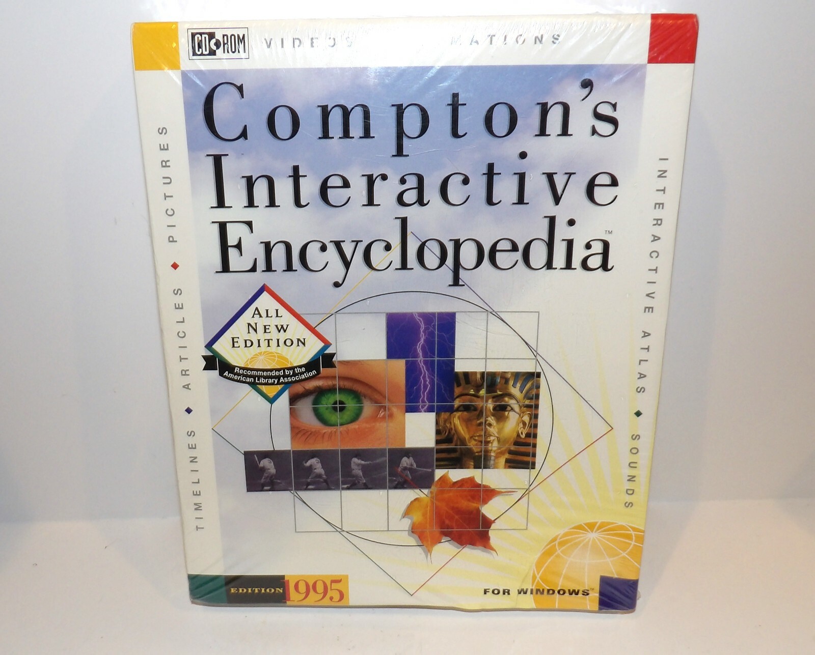 NIP SEALED 1995 EDITION COMPTON'S INTERACTIVE ENCYCLOPEDIA FOR WINDOWS IN BOX