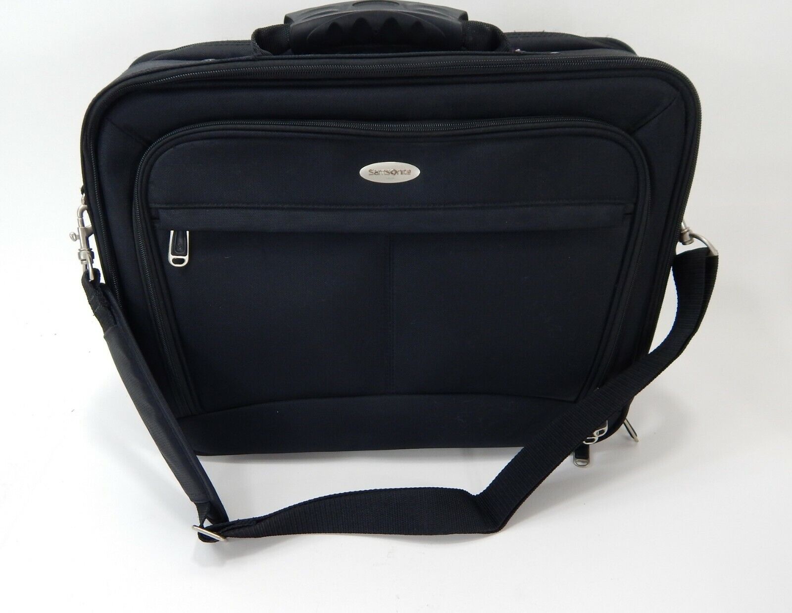 Samsonite Briefcase 1910 Laptop Zipper Black Nylon Luggage Business Bag Strap