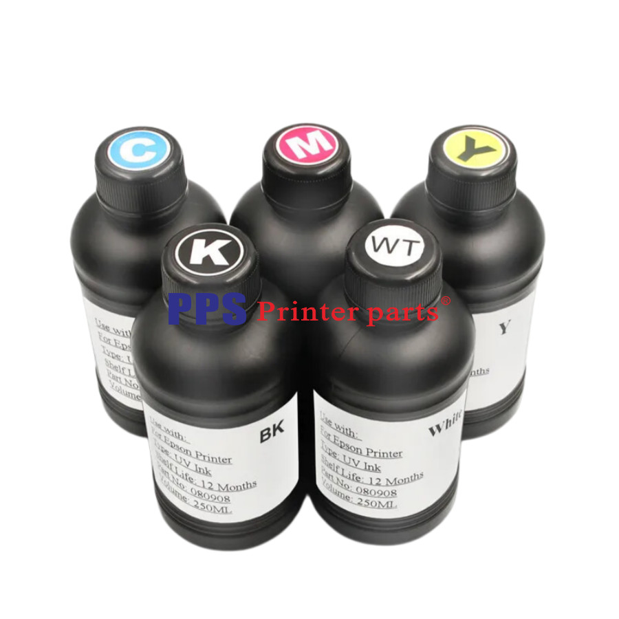 CMYK White 250ML UV Ink For Epson L805 PX660 R1900 R2000 R3000 DX5 DX7 Printer