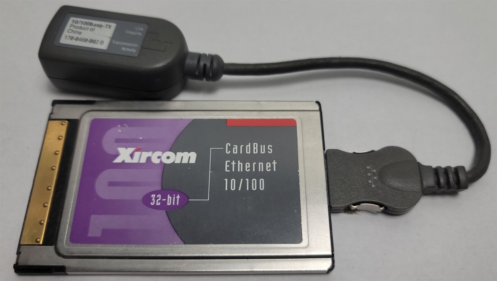 Xircom CBE-10/100BTX 32-bit CardBus Ethernet 10/100 w/ 10/100Base-TX Dongle
