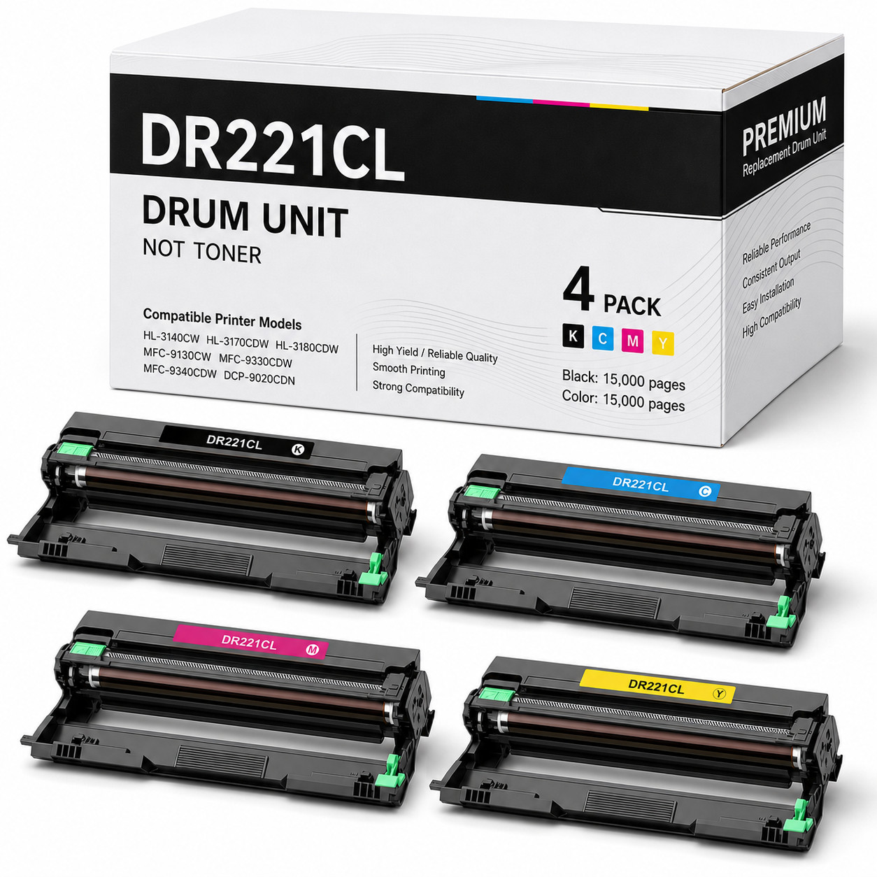 DR221CL Drum Unit Toner replacement for MFC-9330CDW MFC-9330 MFC9330CDW