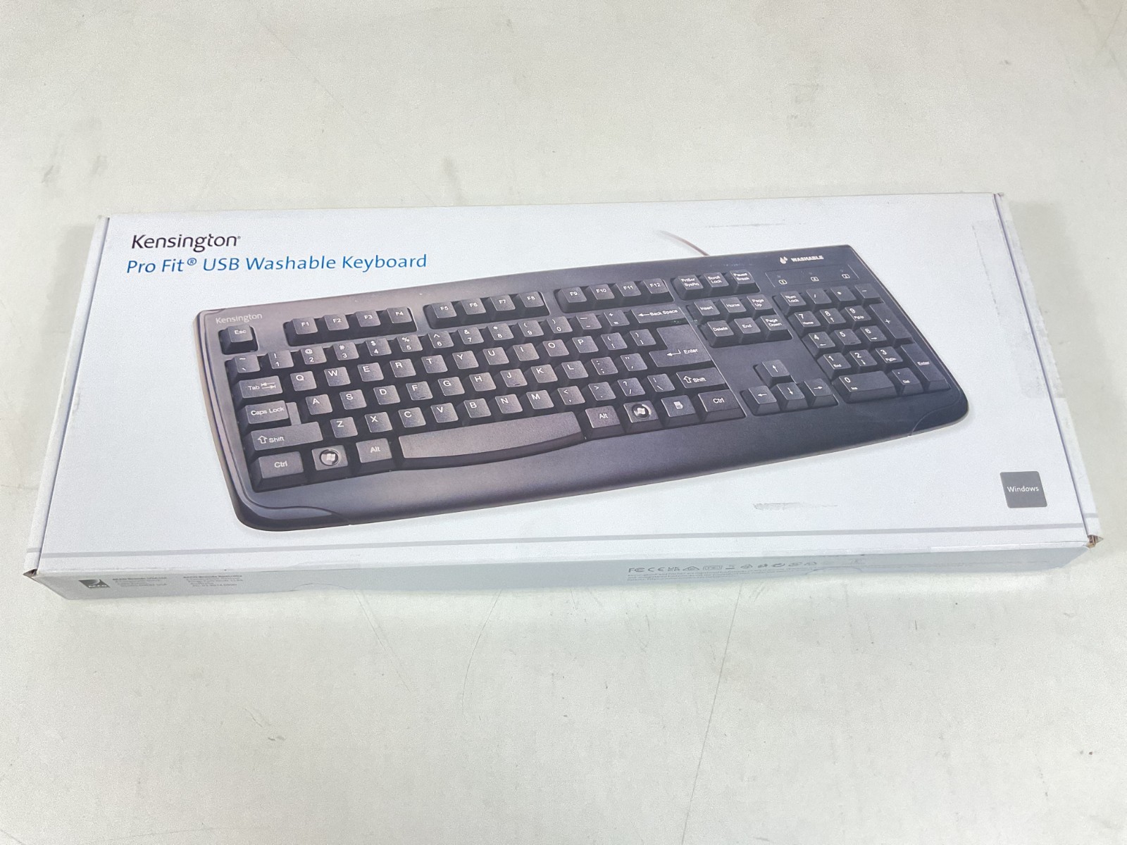 Kensington Pro Fit Washable USB Wired Keyboard Black - K64407US