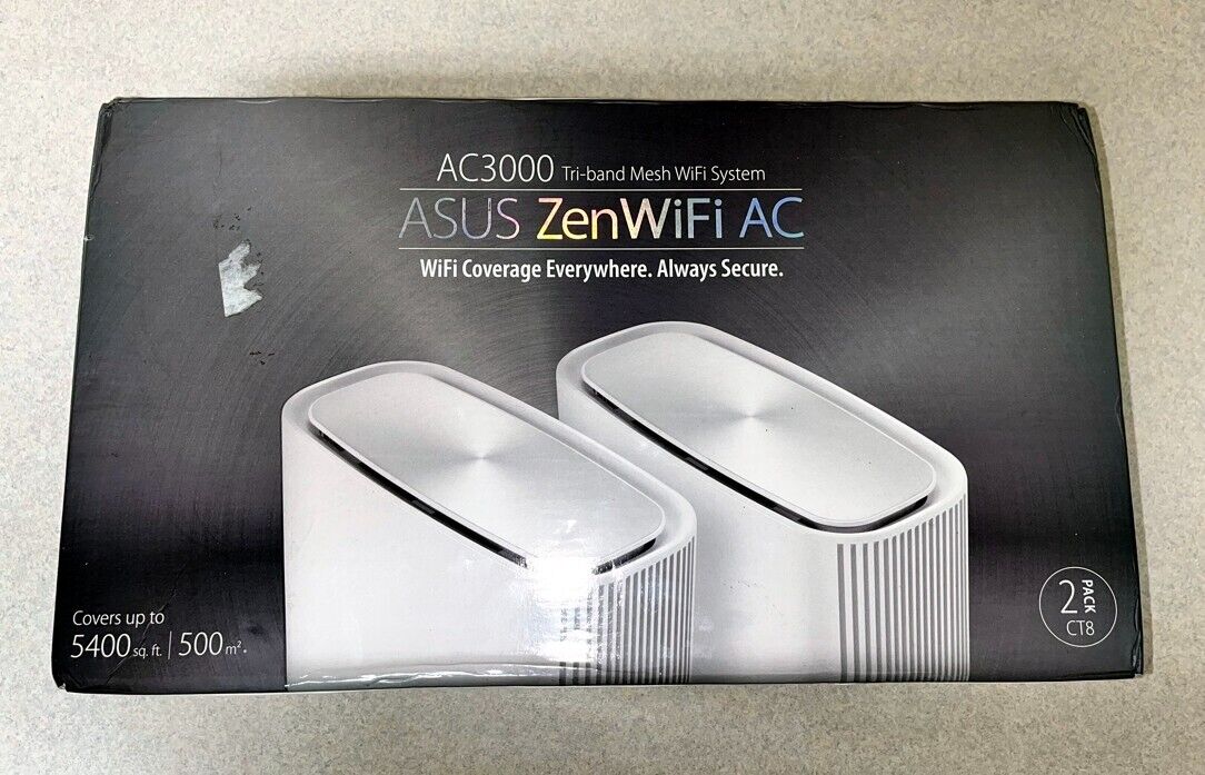 ASUS ZenWiFi CT8 AC3000 Tri-Band Mesh Wi-Fi System - White (Set of 2)