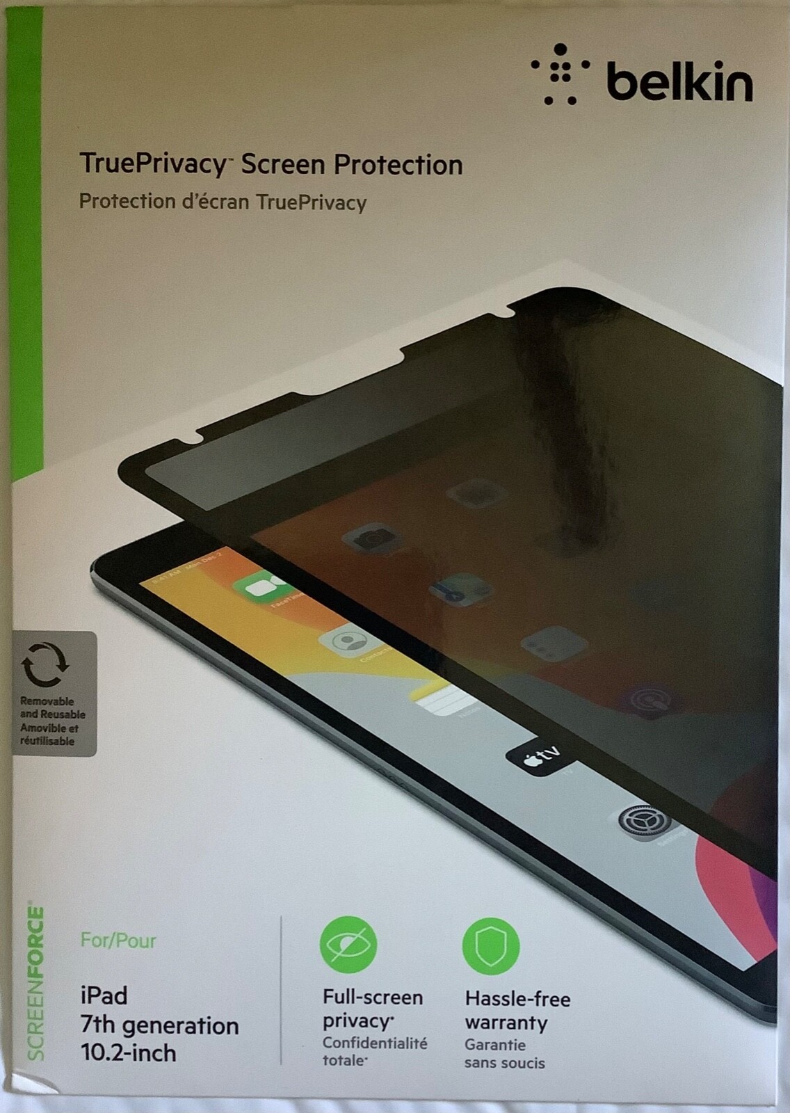 Belkin ScreenForce True Privacy Screen Protector iPad 7th Gen 10.2 inch Sealed