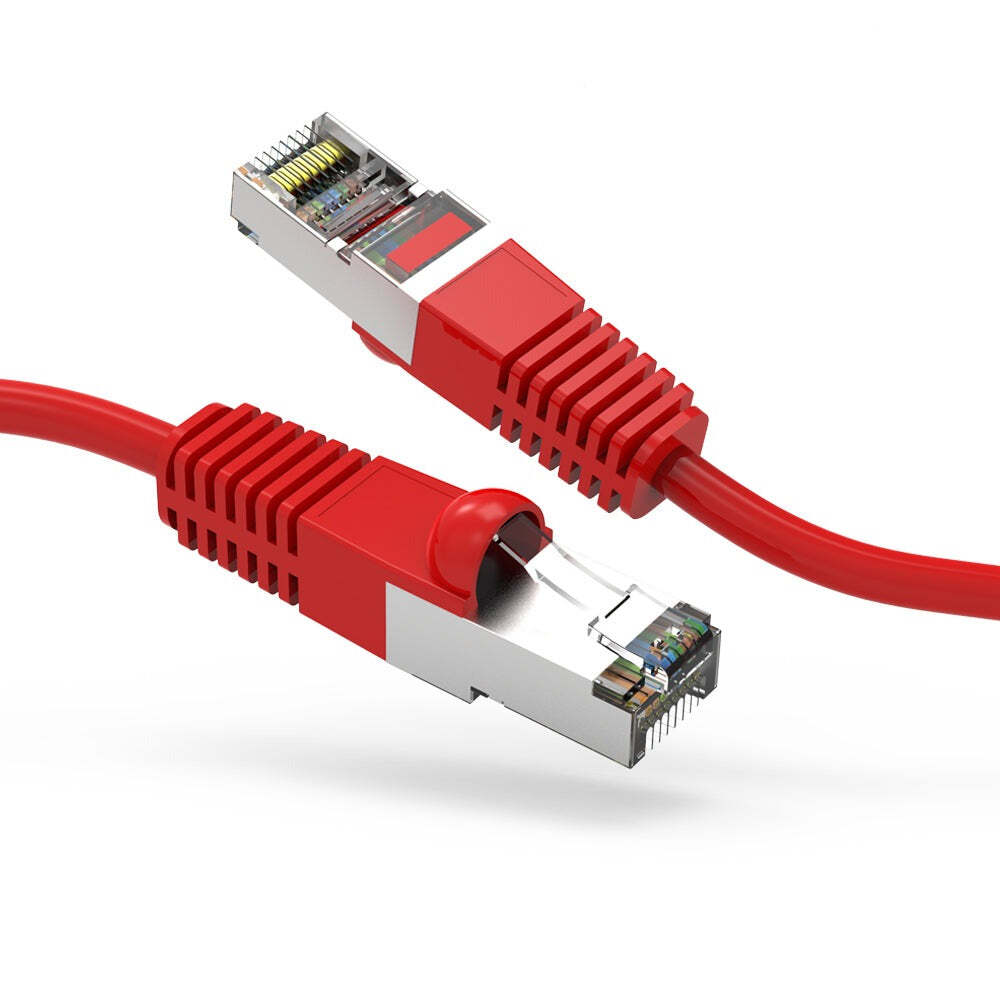 50Ft CAT5E Shielded (FTP) Ethernet Network Booted Cable Red