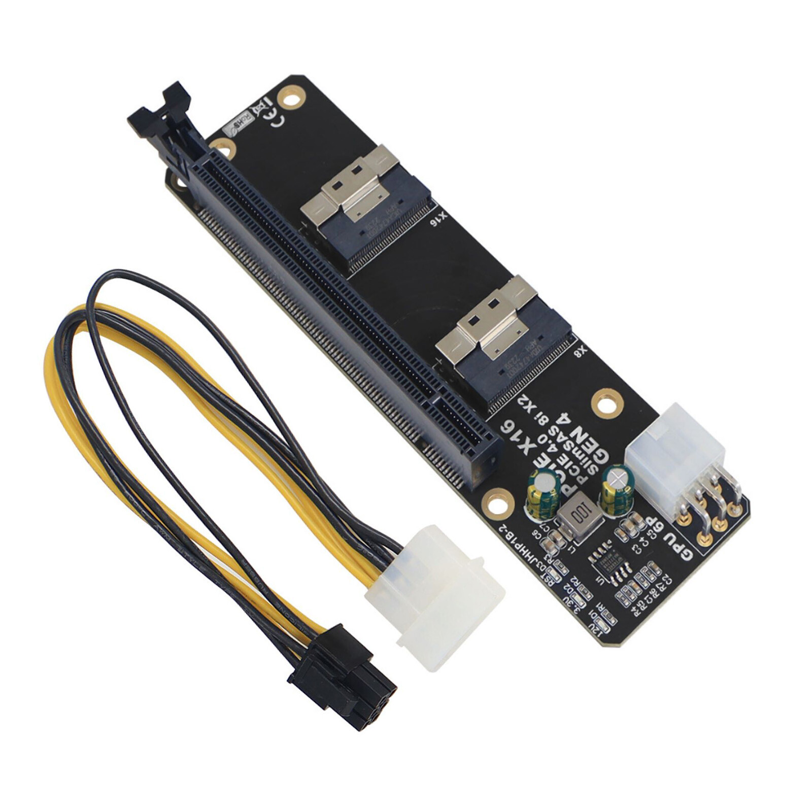 NEW SlimSAS 8i x2 to PCIe4.0 x16 Slot Adapter SFF8654 Riser Card for Network