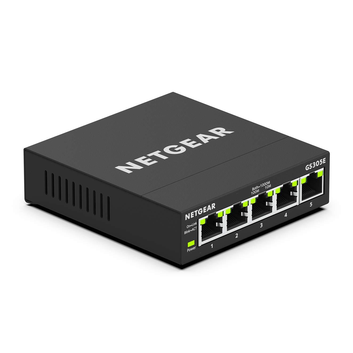 Netgear Gs305e 5 Port Gigabit Smart Managed Plus Ethernet Switch For Networking