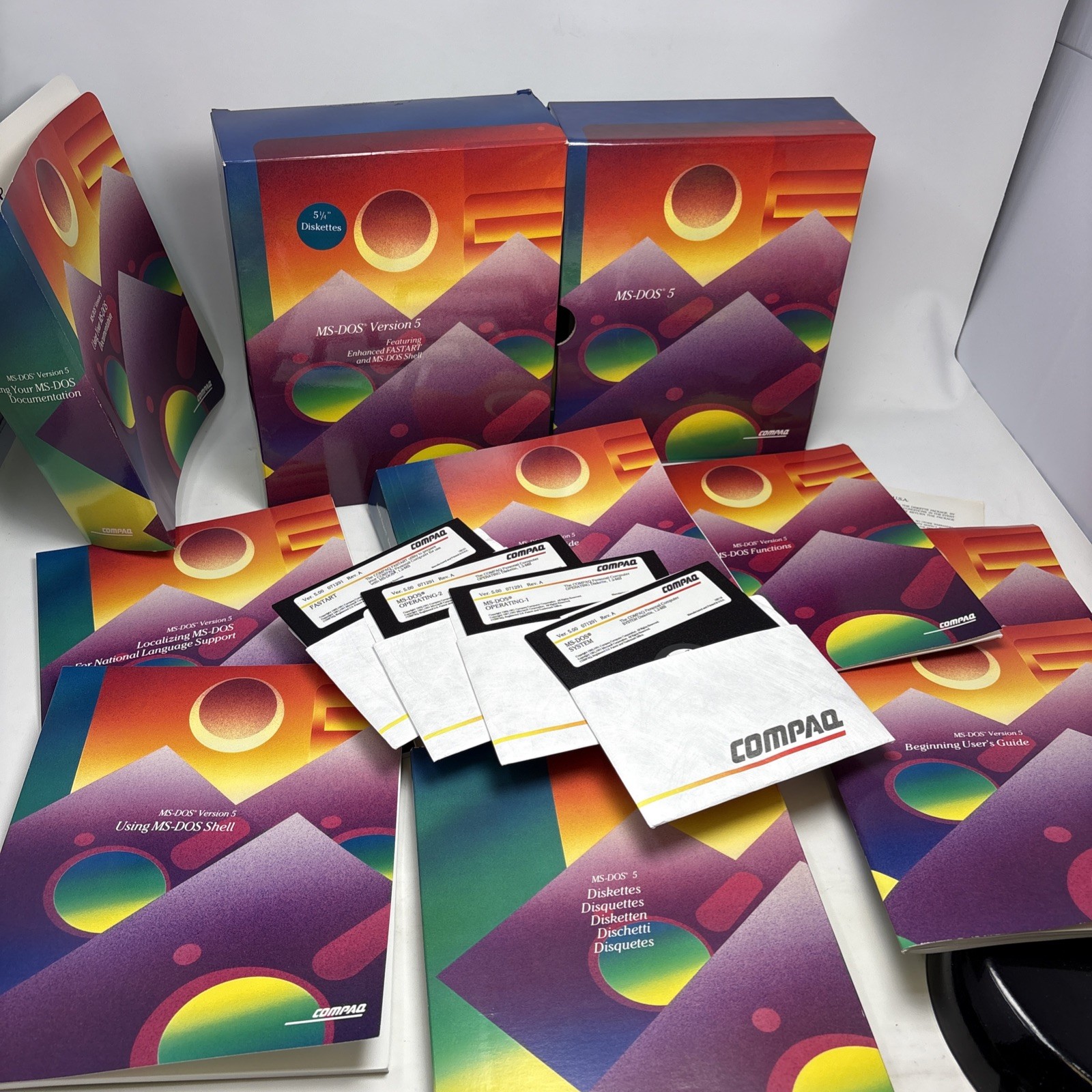 Compaq MS-DOS Version 5 Complete Box Set Manuals Disks 5.25”