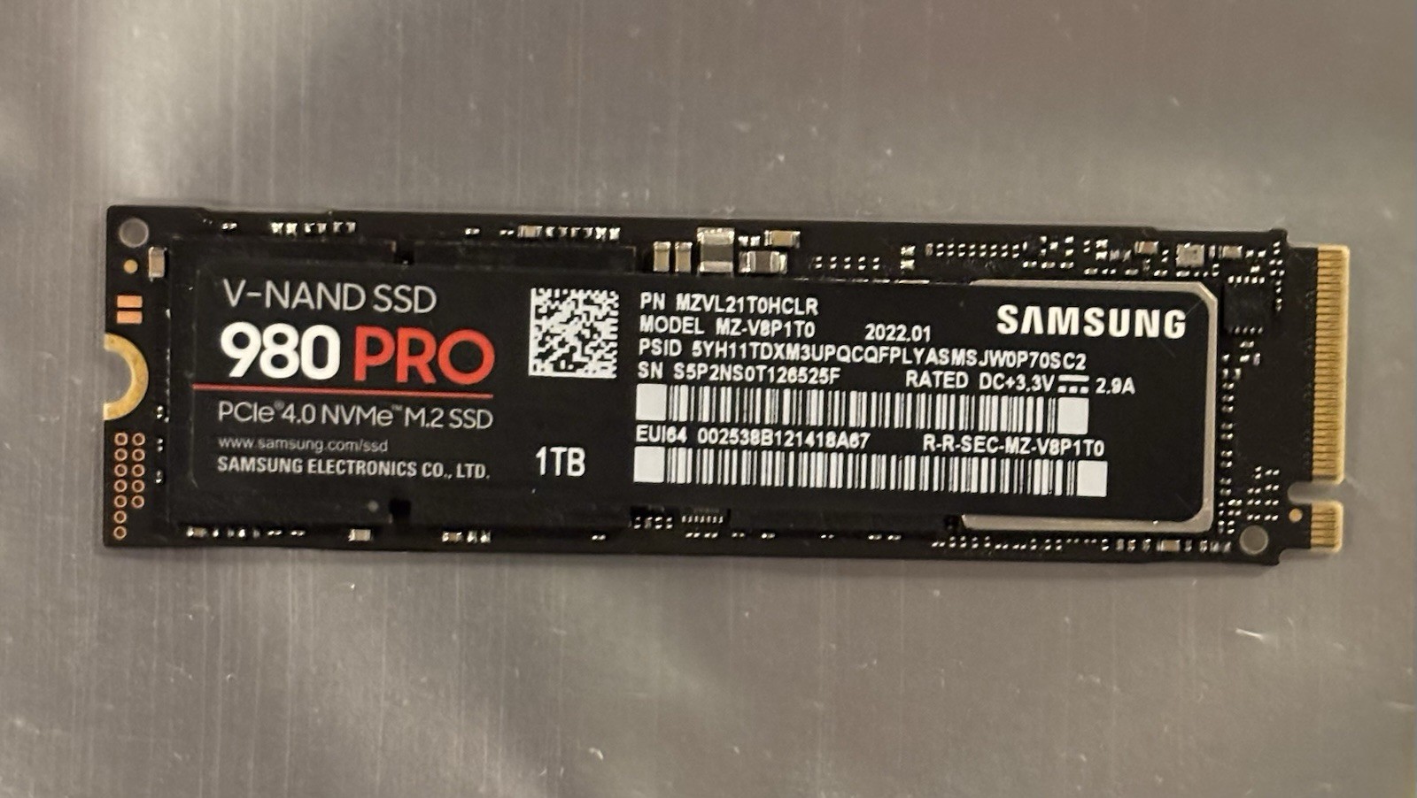 Samsung 980 PRO 1TB NVMe M.2 PCIe 4.0 SSD 99% Drive Health *Perfect*