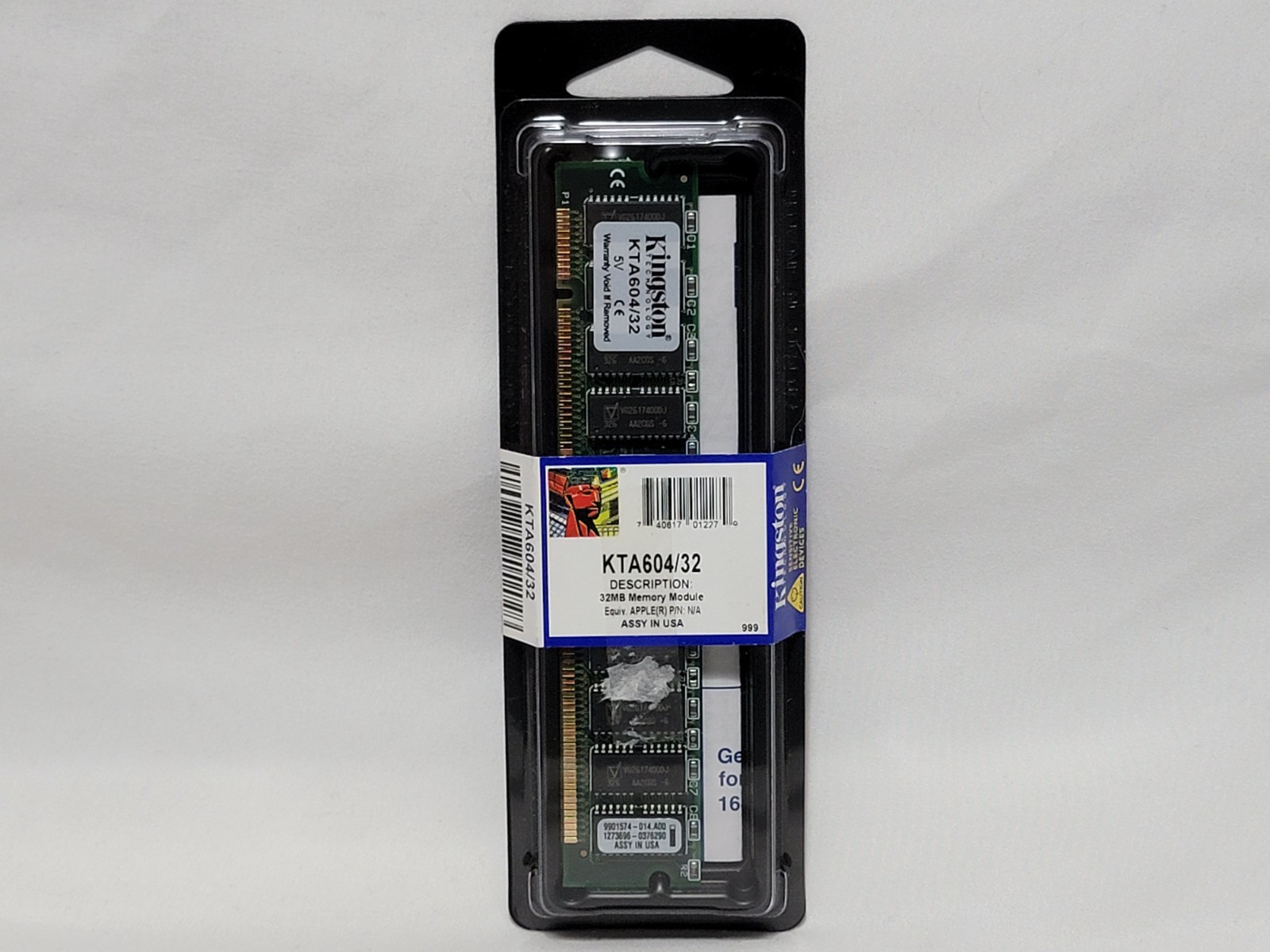 NEW Kingston KTA604/32 Mac DRAM-FPM 70ns Non-ECC DIMM 5V 168-pin 32 MB Memory
