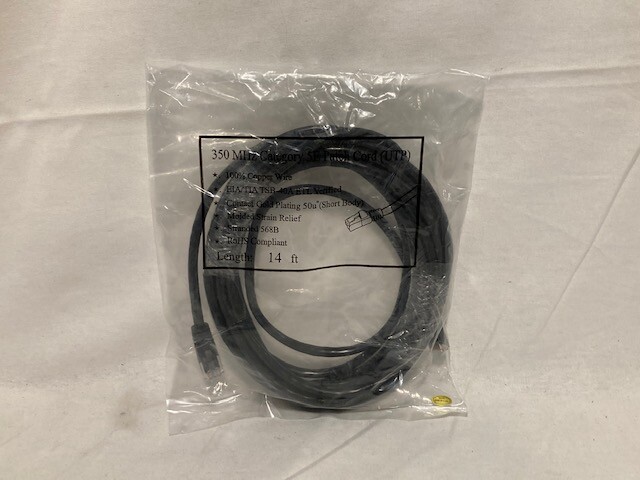 Cat5e 350MHz Snagless Molded Patch Cable (RJ45 M/M) - Black, 14 ft - NEW