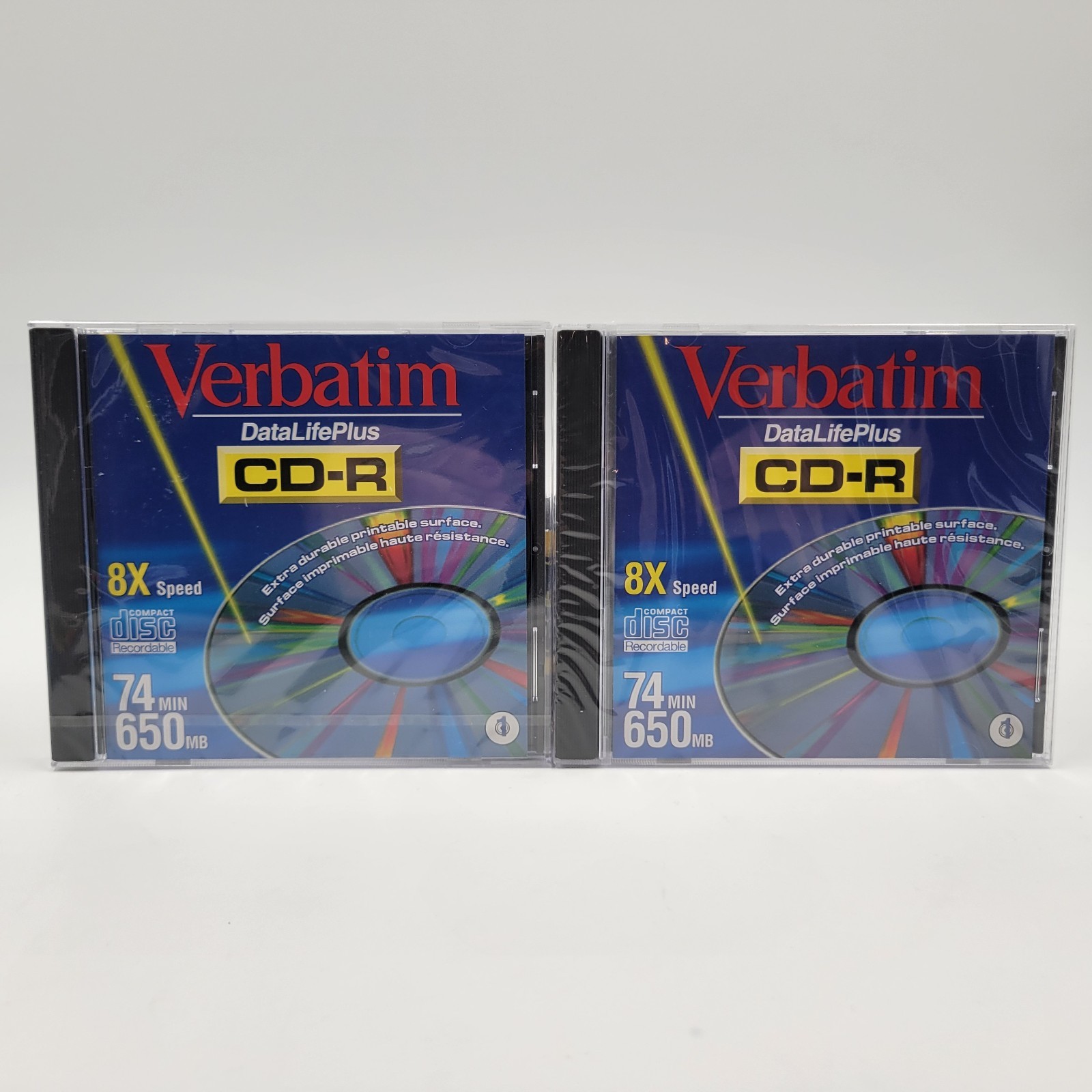 Verbatim Data Life Plus CD-R 74 Min/650 MB Recordable - Set Of 2 - Brand New
