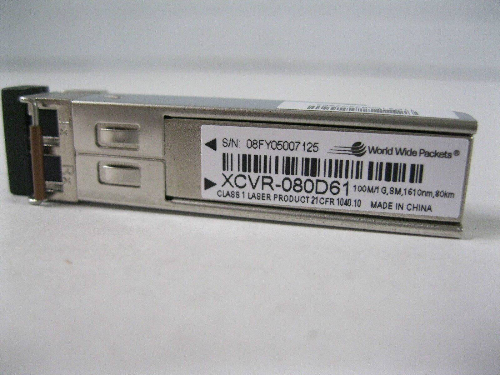 New XCVR-080D61 World Wide Packets 100M/1G SM 1610nm 80km SFP Ciena Transceiver 