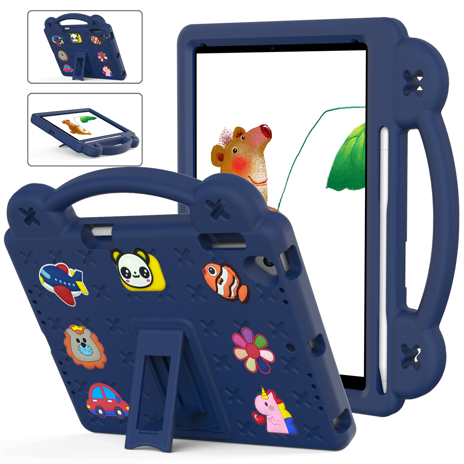 Kids EVA Handle Case Stand Cover for iPad A16 / 10th Gen Pro Air 11" Mini 6/7