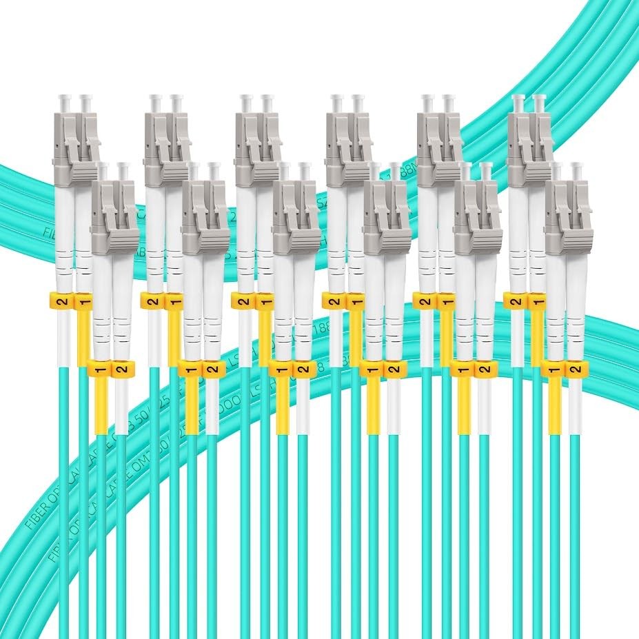 6 PCS 3M OM3 LC To LC Fiber Patch Cable Multimode Duplex 50/125um LSZH