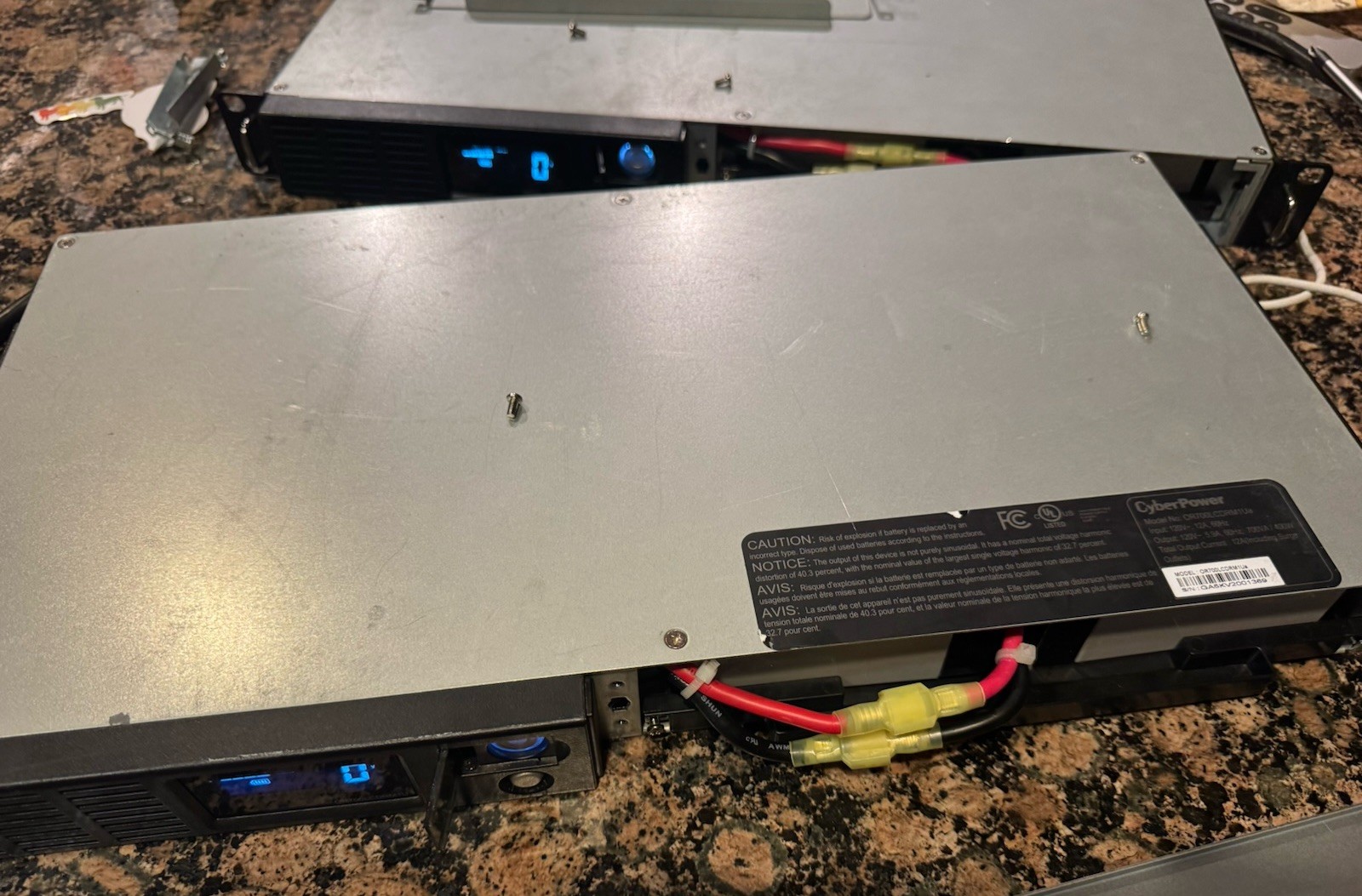 CyberPower OR700LCDRM1U Smart App LCD UPS, 700VA/400W, 1U, Missing Battery Cover