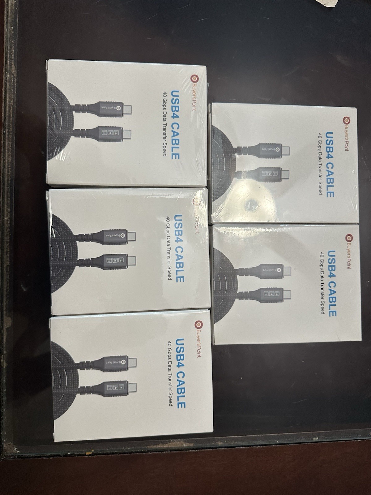 USB-C 4.0 Cable 1M 40Gbps 240W Thunderbolt 4 USB4 8K Fast Charging NEW - 5 Pack