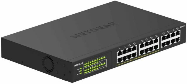 NETGEAR (GS324P100NAS) 24 Port Rack Mountable Ethernet Switch