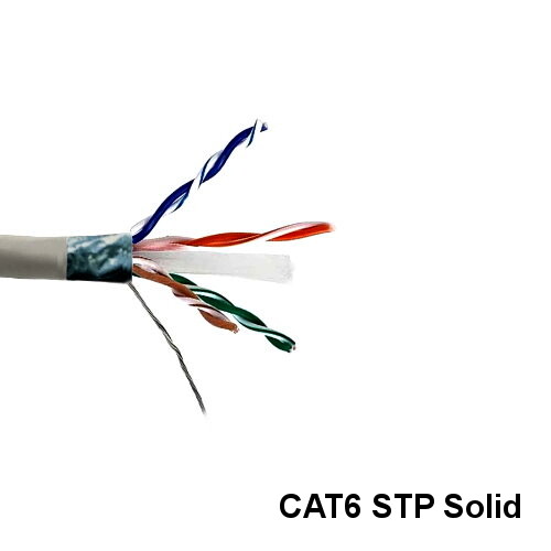 Kentek Gray 1000ft CAT6 STP Solid Bulk Cord 24AWG 550MHz Copper Pure Copper RJ45