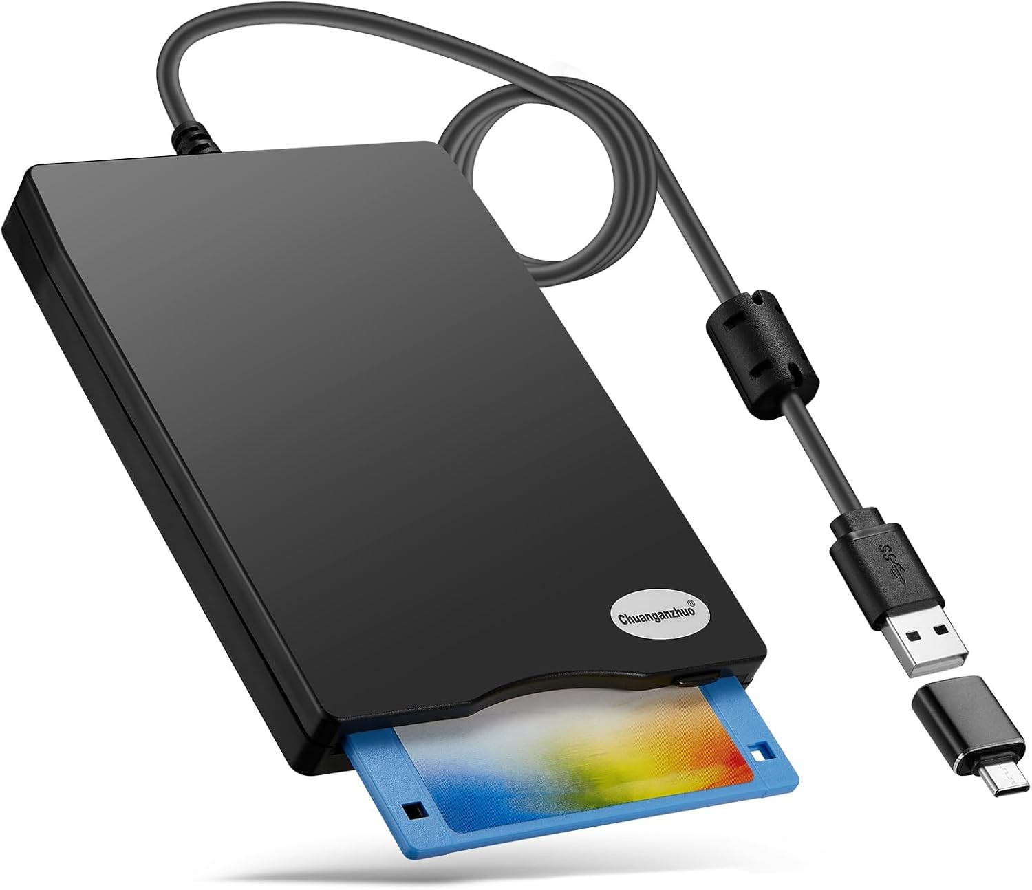Floppy Disk Reader, 3.5 Inch 1.44Mb External USB Type A/C Floppy Disk Drive for