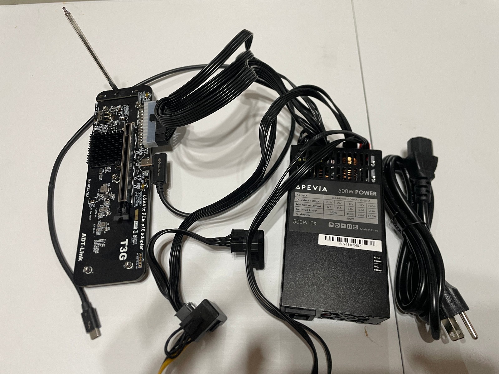 ADT-Link UT3G V1.6 USB4 TB 3/4 to PCIe x16 eGPU Adapter + 500W PS + HQ Cable