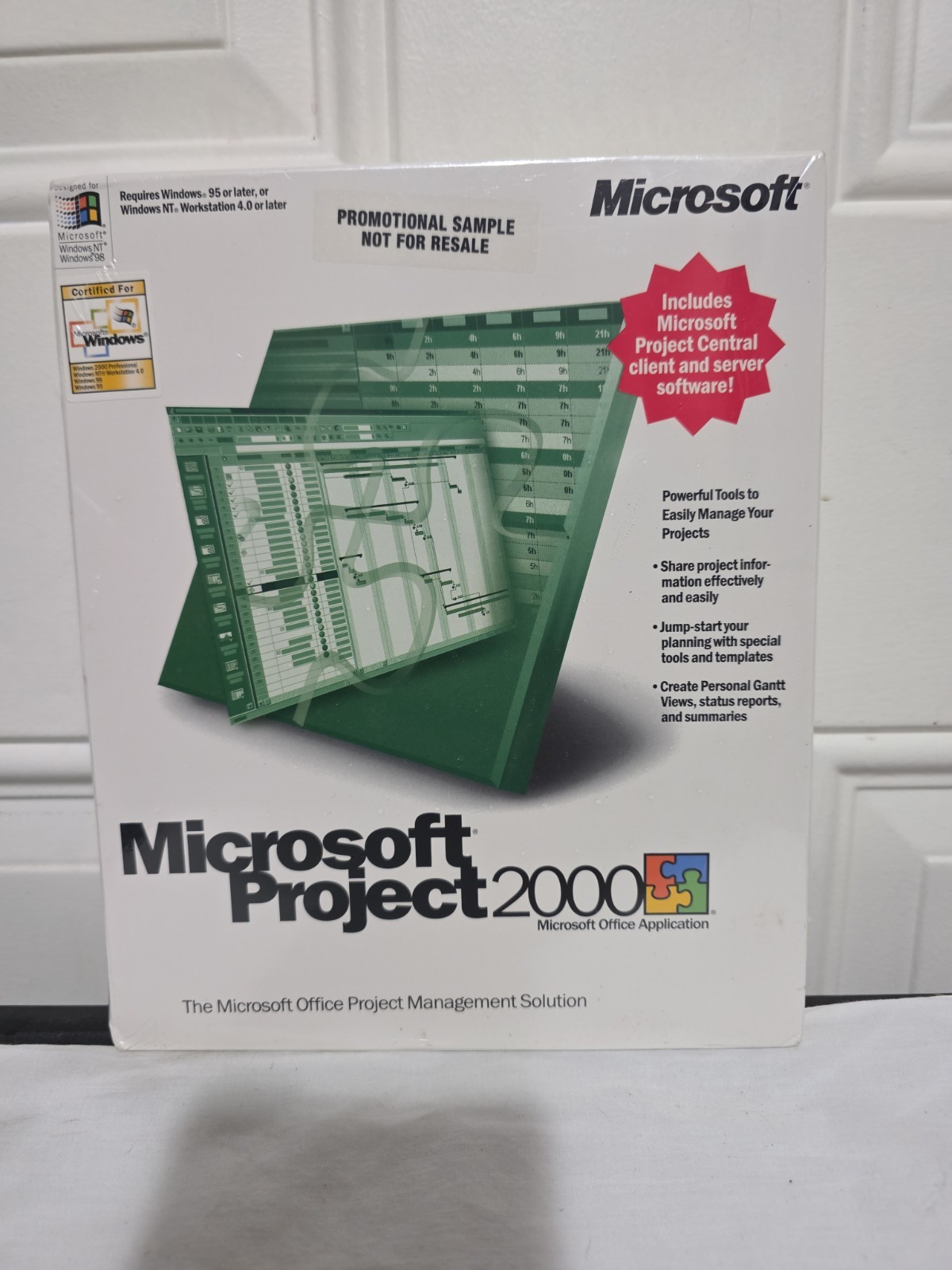 Microsoft Project 2000 Sealed PC Software Vintage Promotional Copy 