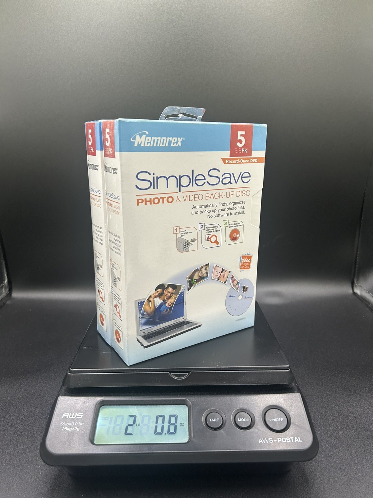 Memorex Simple Save Photo & Video Back Up Disc 5 Pack Record Once DVD Brand New