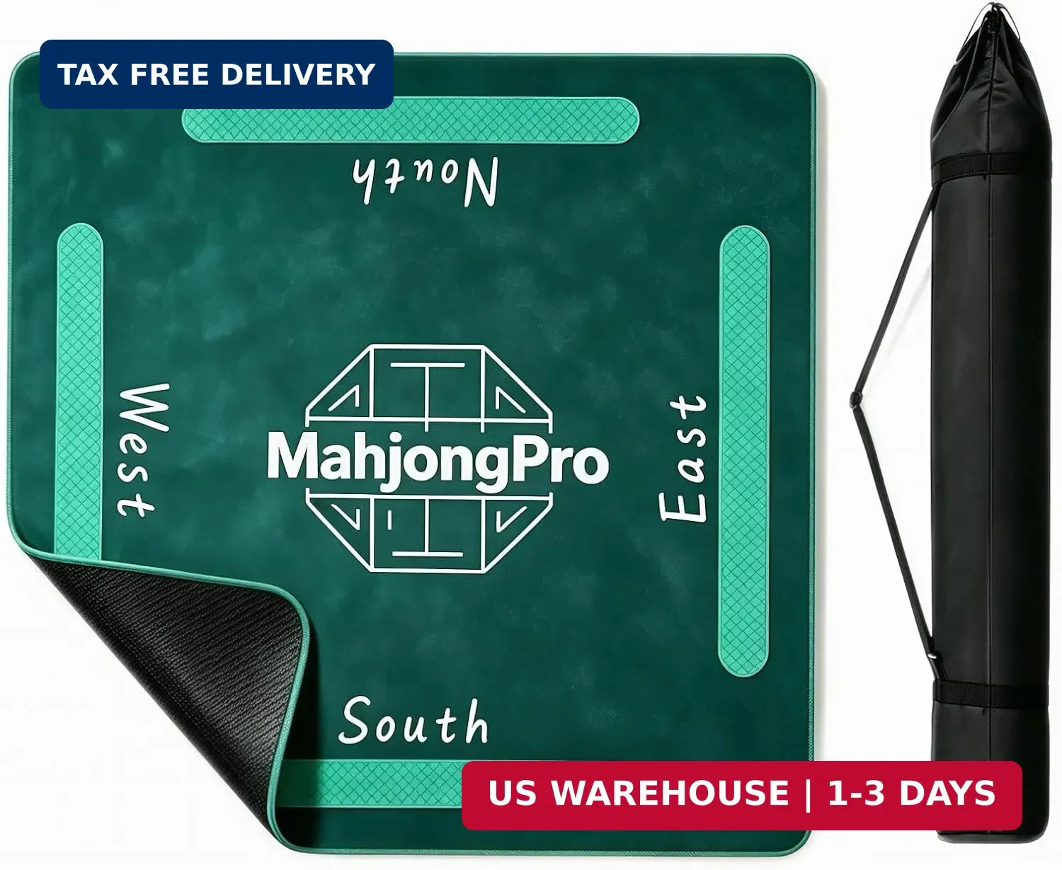 Mahjong Mat with Non-Slip Noise Reduction Gaming Mat 31.5"x31.5"
