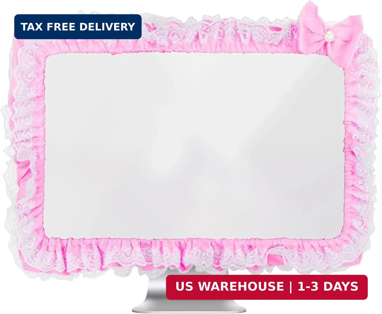 23"-27" Lovely Cute Computer Monitor Cover with Lovely Cute Elastic Pen Pocket B