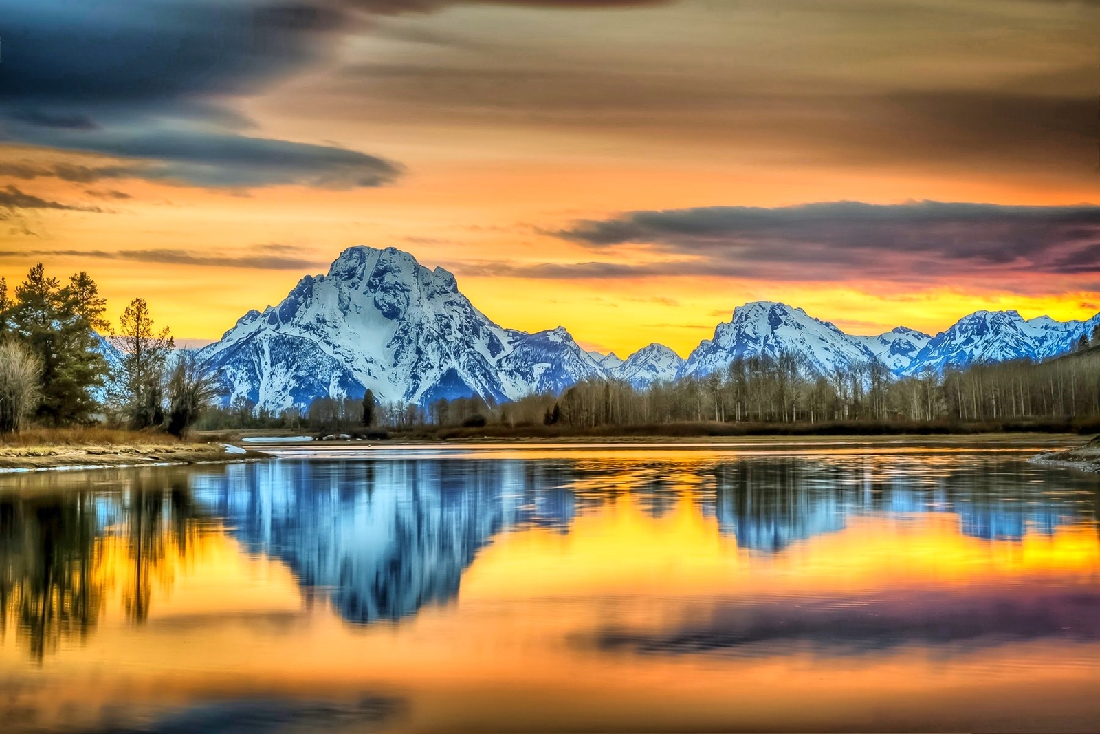 Landscape nature mountains river sunset grand teton Custom Gaming Mat Desk