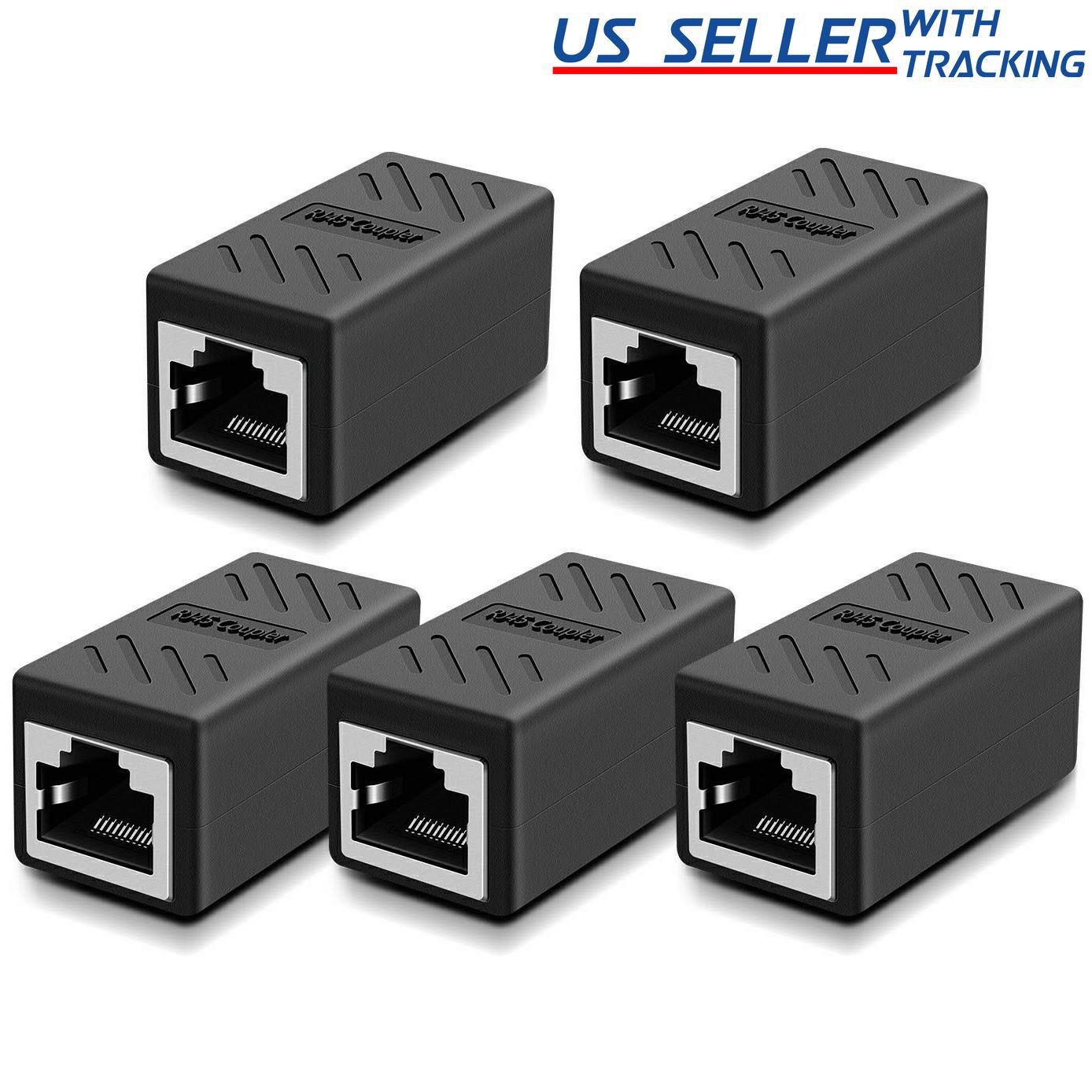 5pcs RJ45 Inline Coupler Cat7 Cat6 Cat5e Ethernet LAN Network Cable Adapter 5x
