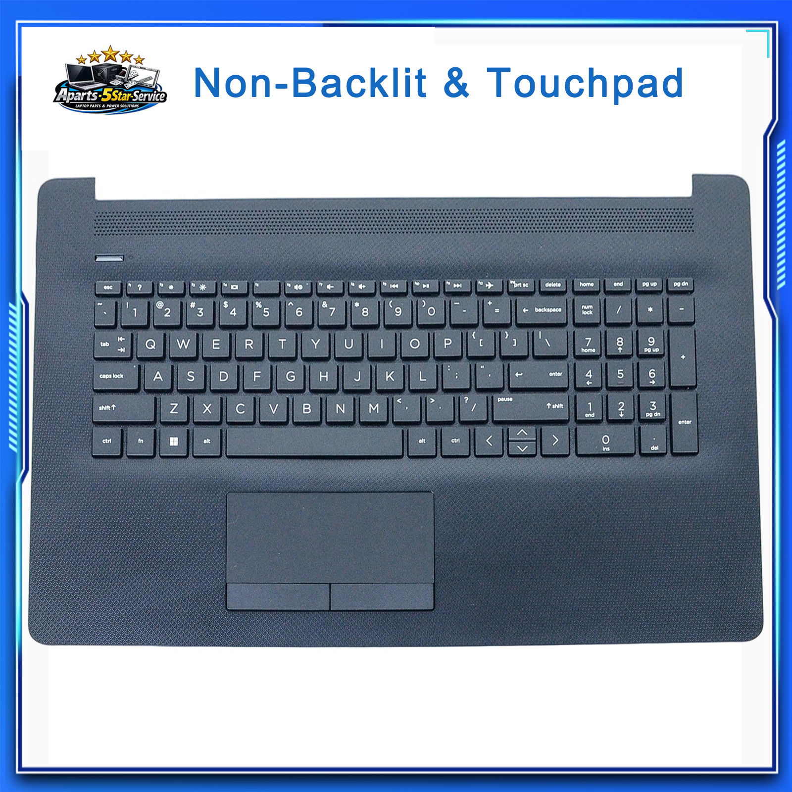Black Palmrest Keyboard Touchpad for HP 17-BY 17-CA L22751-001 US Non-Backlit