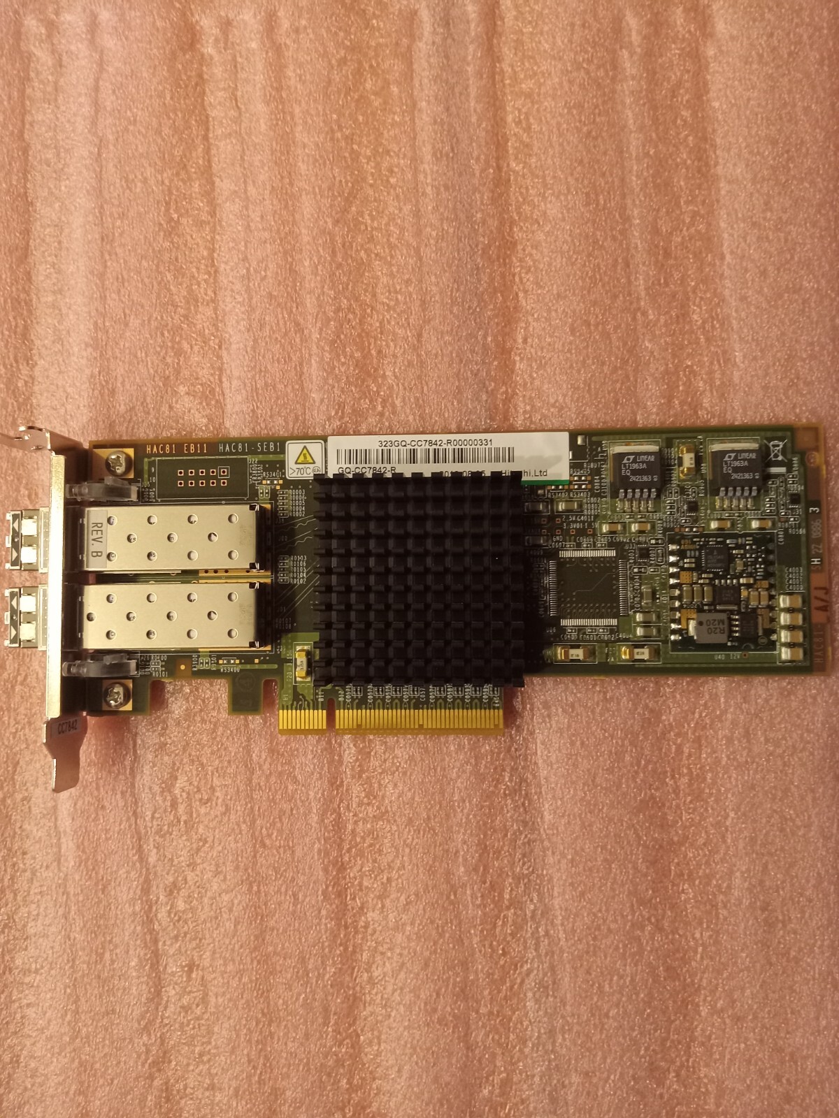 HITACHI Dual port WITH OPTICS 8Gbps/FC/PCI-E Network Card HAC81-A 3HAC81101-A