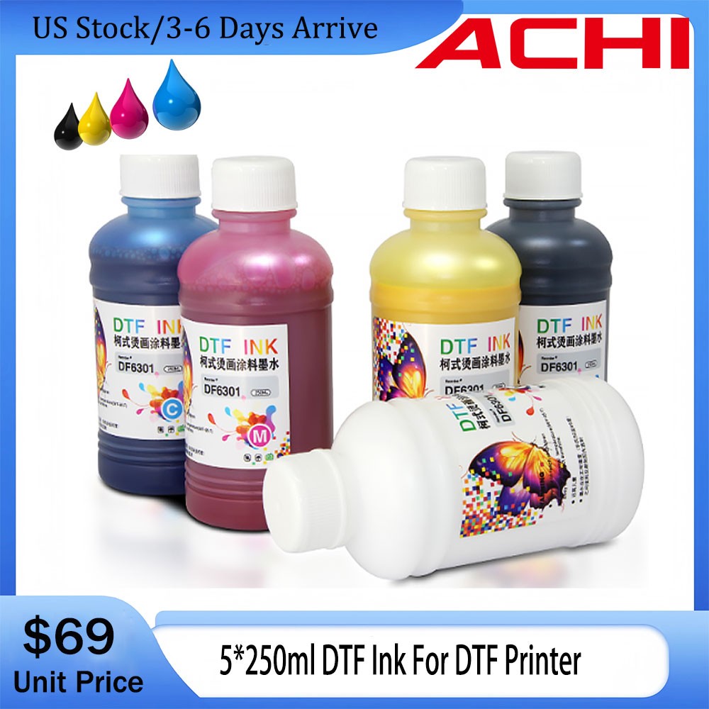 ACHI 5*250ML DTF Ink For Epson A3/A4 DTF T-Shirt Inkjet Printer