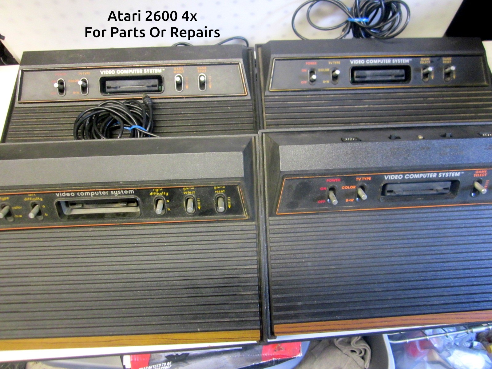 Vintage 4x Atari CX-2600 Video Systems Bundle - Untested For Parts Or Repairs