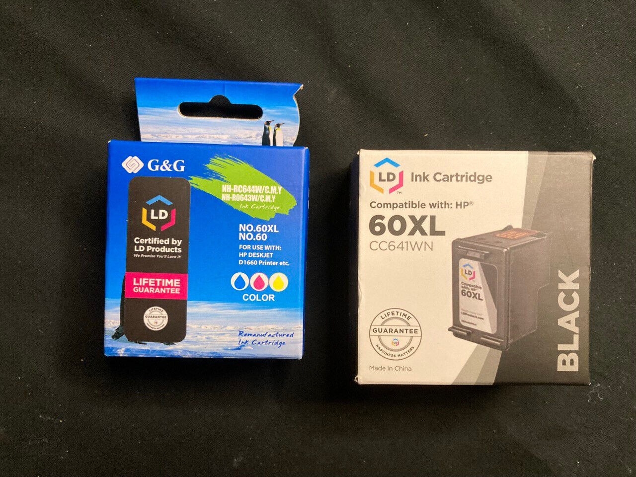 Compatible Color + Black Inkjet Cartridges for HP D1660 etc. - G&G LD