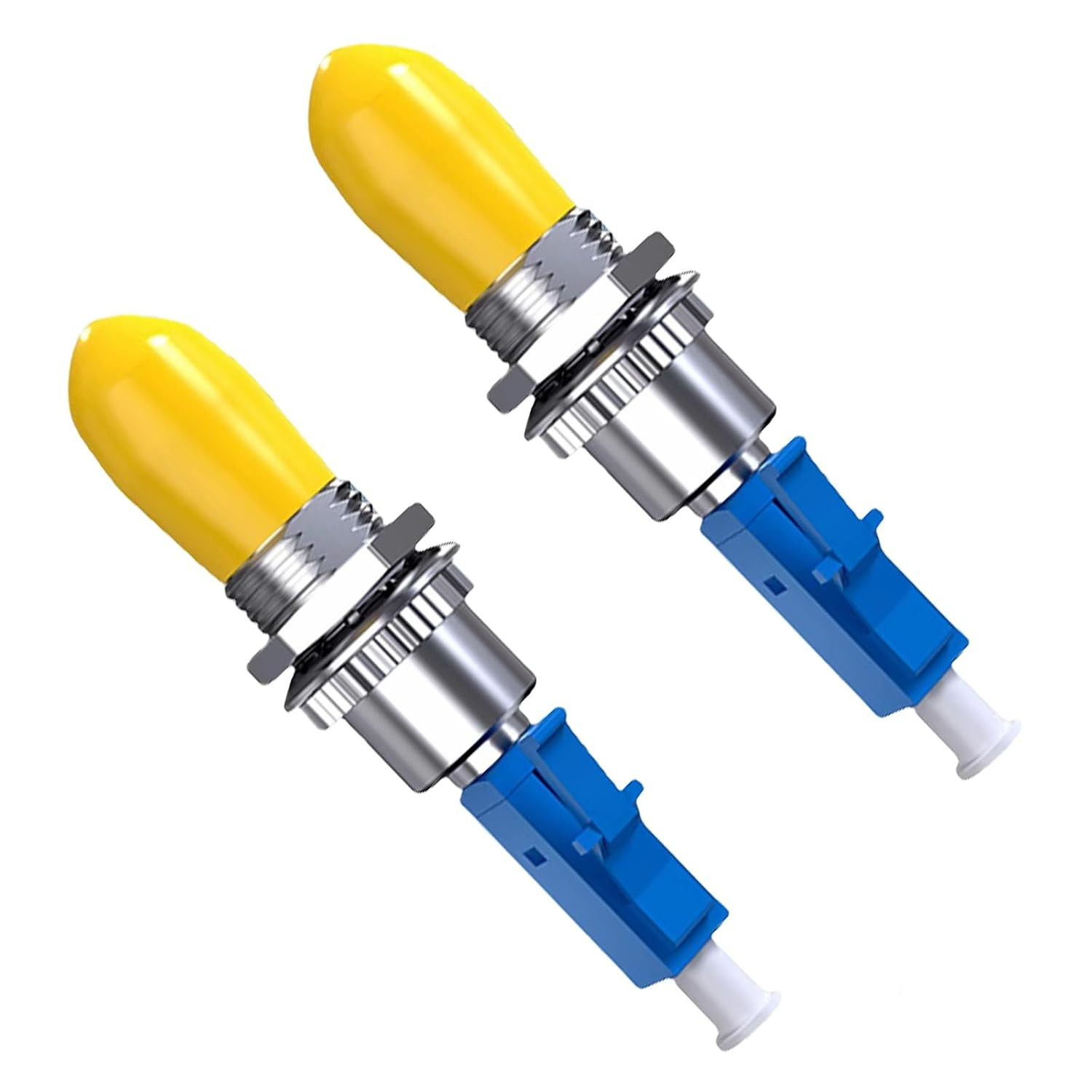 2-Pack LC to ST Fiber Optic Adapter，Single Mode 9/125Um LC/UPC Male