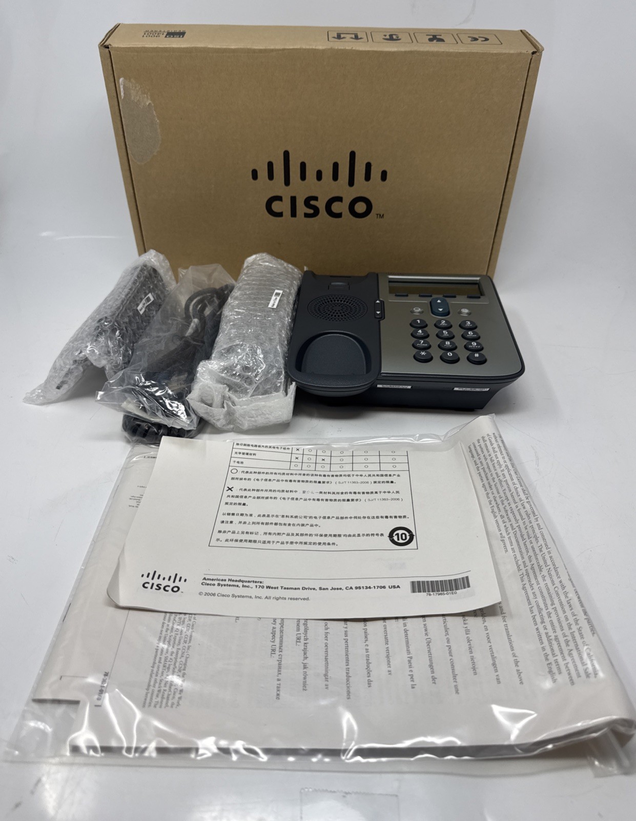 Cisco IP Phone 7911 CP-7911G VoIP PoE Desktop Phone 7900 SERIES With Box