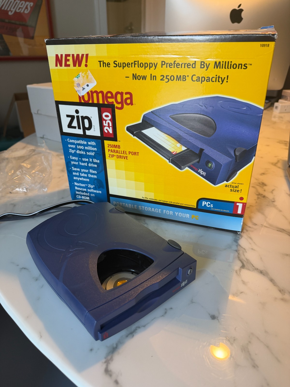 Iomega 250MB External Parallel Port Zip 250 Drive in original box