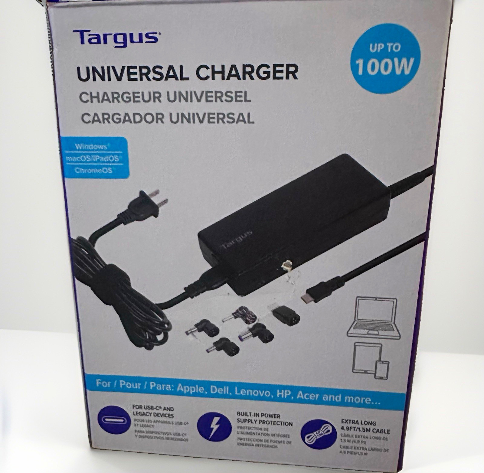 Targus 100W Universal Laptop Charger Power Adapter for Apple Dell Lenovo HP