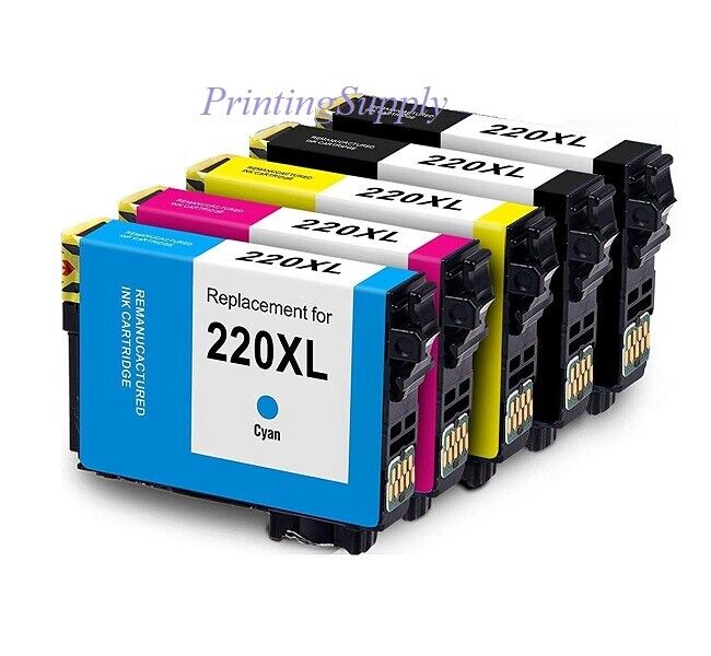 5x High-Yield 220XL 2BK+CMY Ink For Epson WF2630 WF2650 WF2660 WF2750 2760 XP420