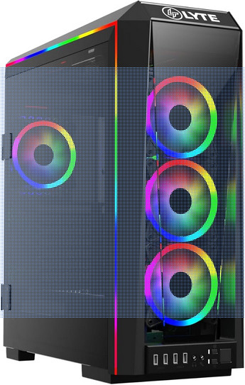 GAMDIAS E-ATX Mid-Tower Gaming PC Case with 3X 120mm ARGB Fans, Tempered Glass