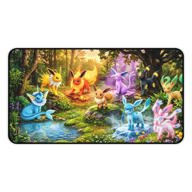 Eeveelution Pokemon Enchanted Forest Desk Mat Umbreon Sylveon Vaporeon Mouse Pad