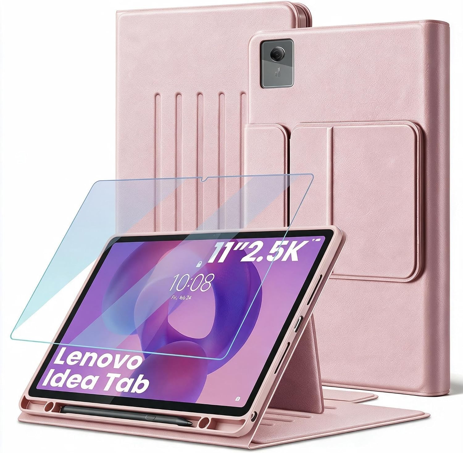 Case for Lenovo Idea Tab 11'' 2024 with Screen Protector, Adjustable Angles Stan