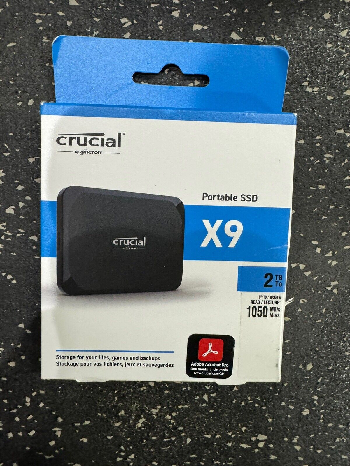 Crucial - X9 2TB External USB-C SSD - Black New Sealed 