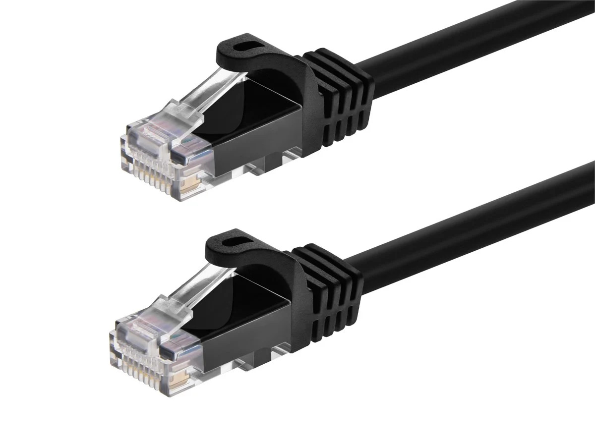 Flexboot Cat5e Ethernet Patch Cable RJ45 Stranded 350Mhz Wire 24AWG 50ft Black