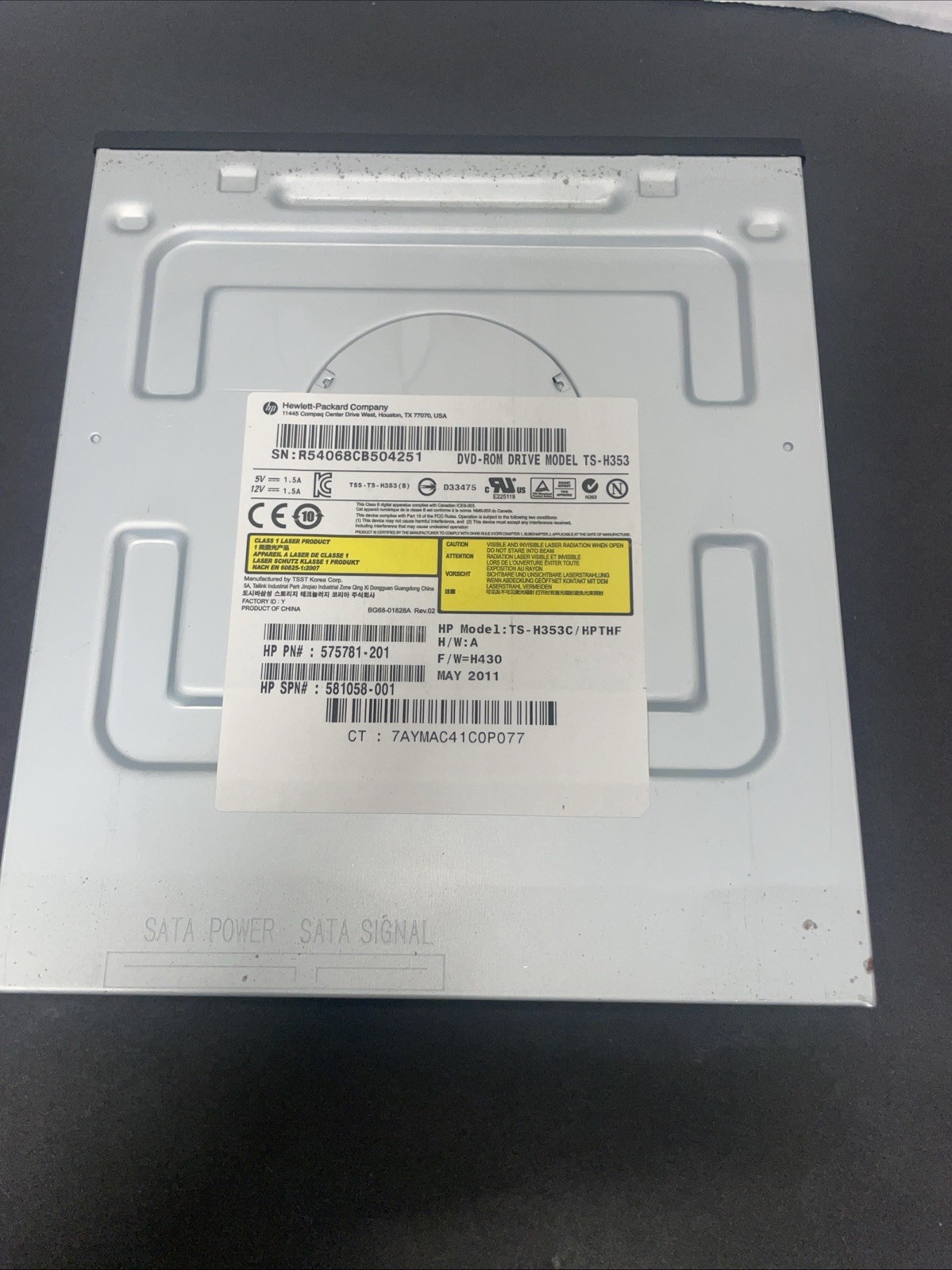 HEWLETT PACKARD MODEL TS-H353 INTERNAL DVD-ROM DRIVE MULTI PLAYER